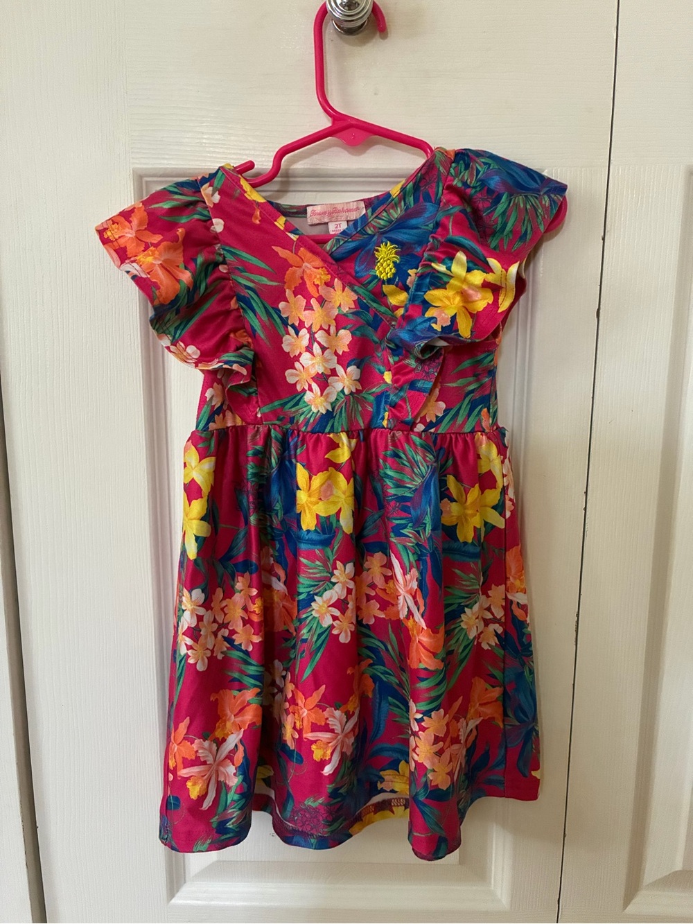 Tommy Bahama Bright Pink Tropical Floral Dress for Girls